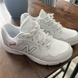 New Balance White Wide Fit Sneakers